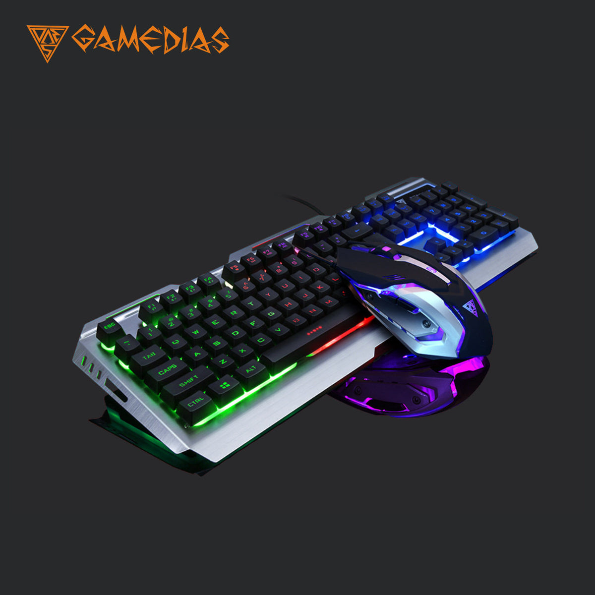 Wired Backlit Gaming Keyboard & Mouse Set – Yellow or Rainbow