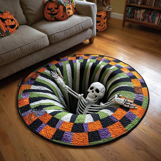 Halloween Round Crystal Velvet Rug Stain Wear Resistant Easy Clean
