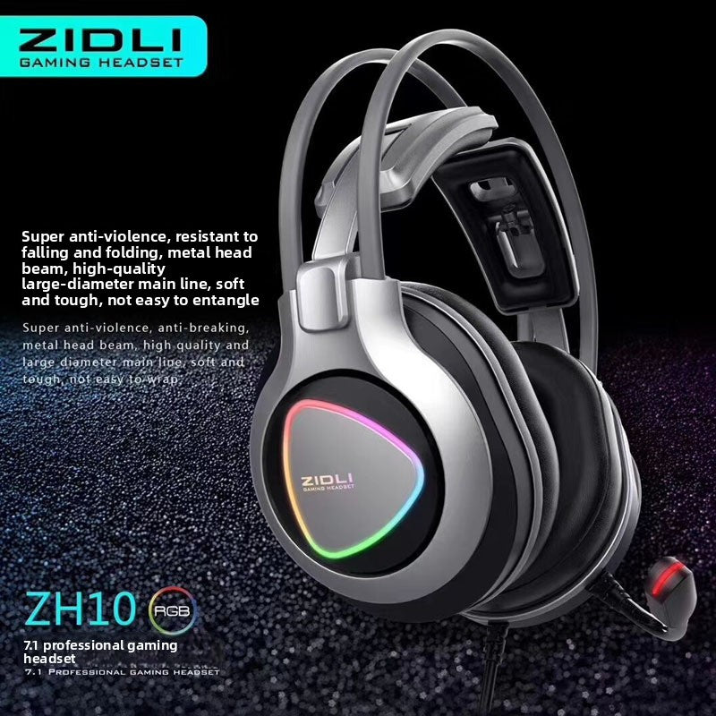 ZIDLI ZH10 Wired USB RGB Gaming Headset with Microphone