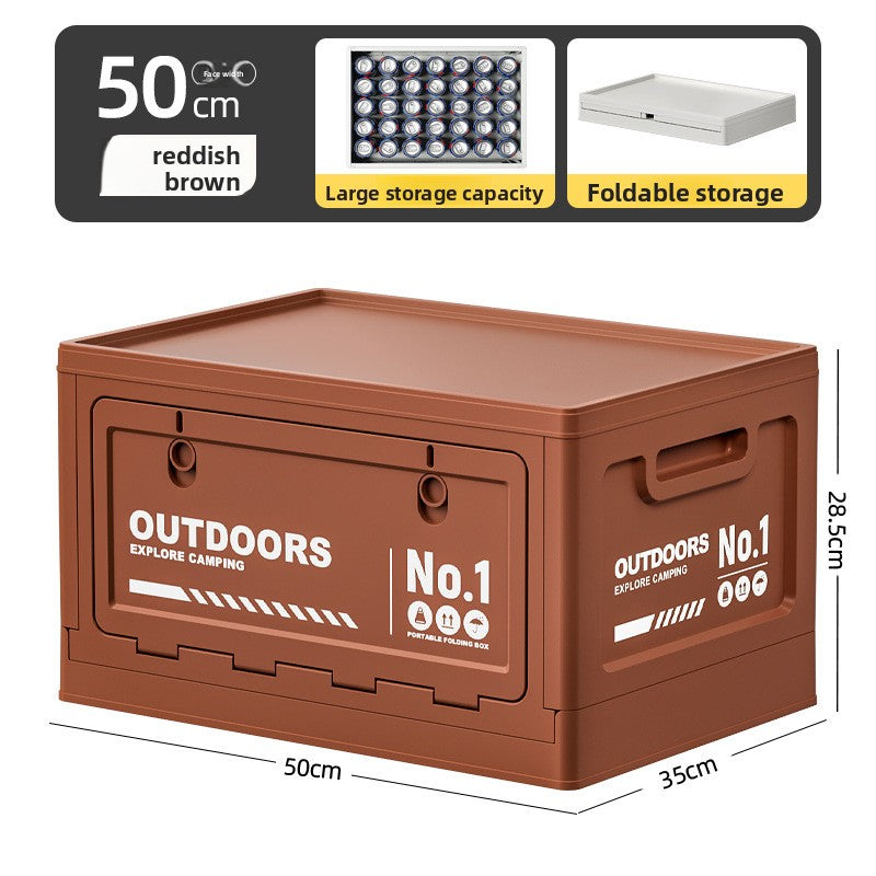 Foldable Side-Opening Camping Storage Box – Optional Wooden Top