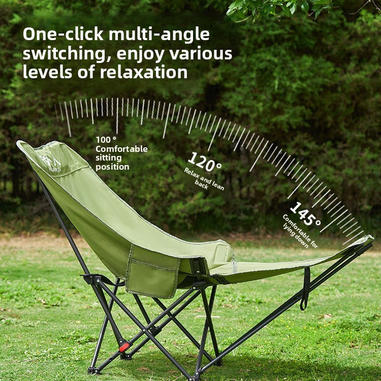 4-Position Reclining Camping Chair with Leg Rest
