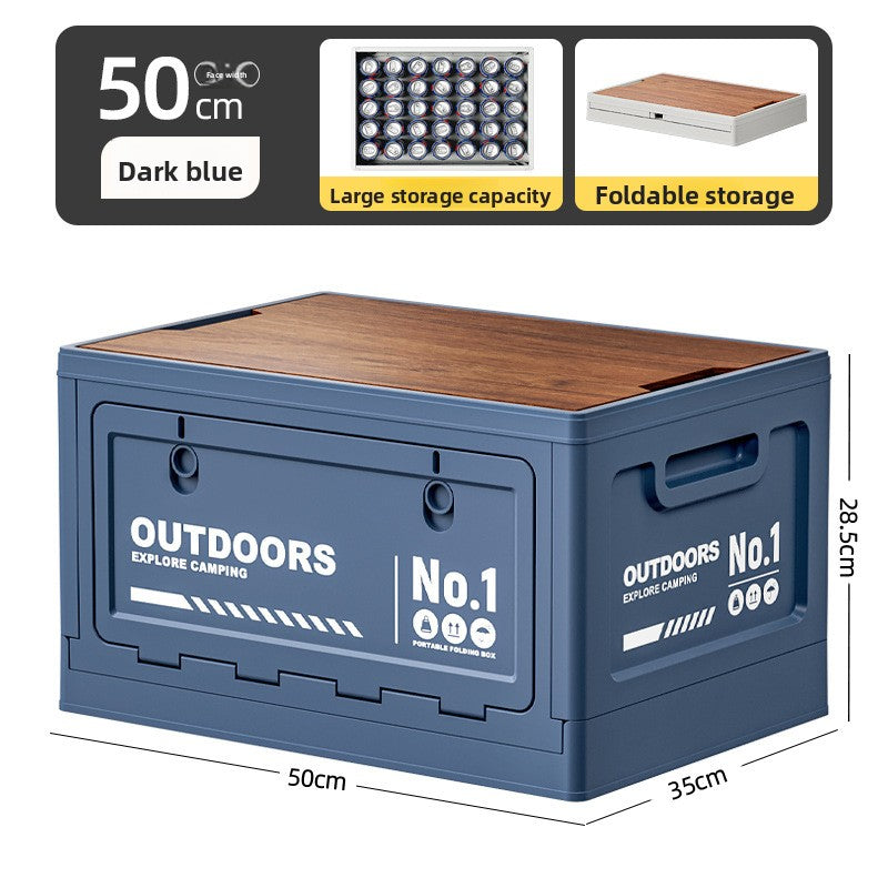 Foldable Side-Opening Camping Storage Box – Optional Wooden Top