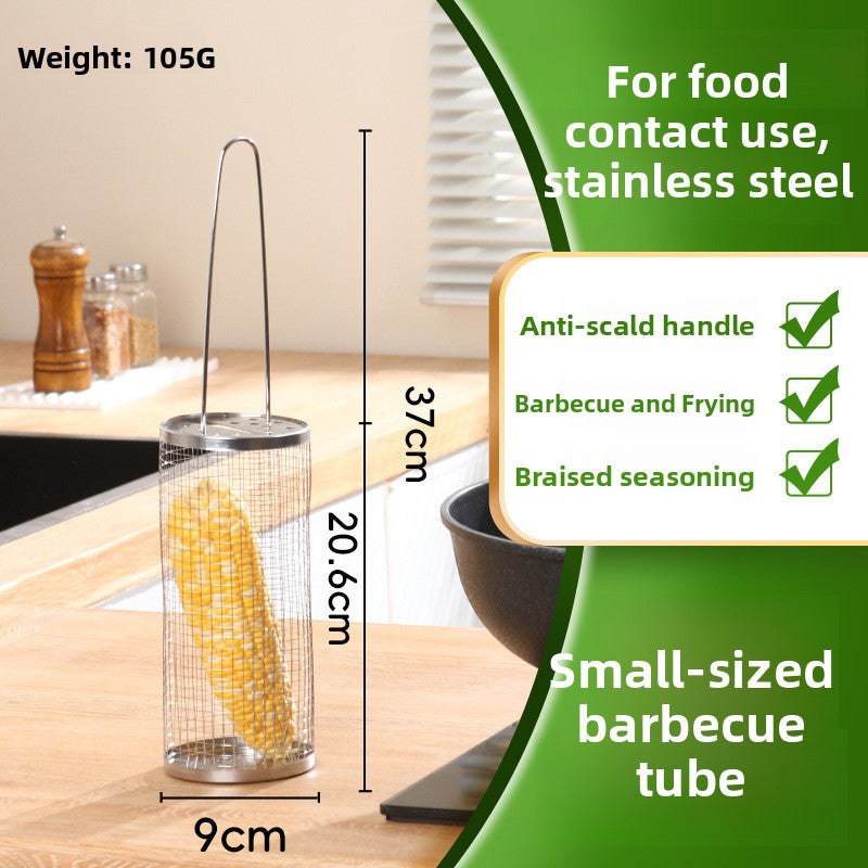 Stainless Steel Rolling BBQ Grill Basket