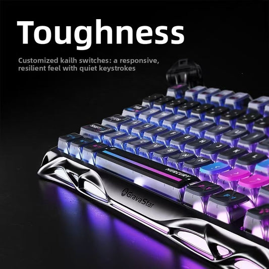 Clavier gaming mécanique tri-mode hot-swappable avec RGB