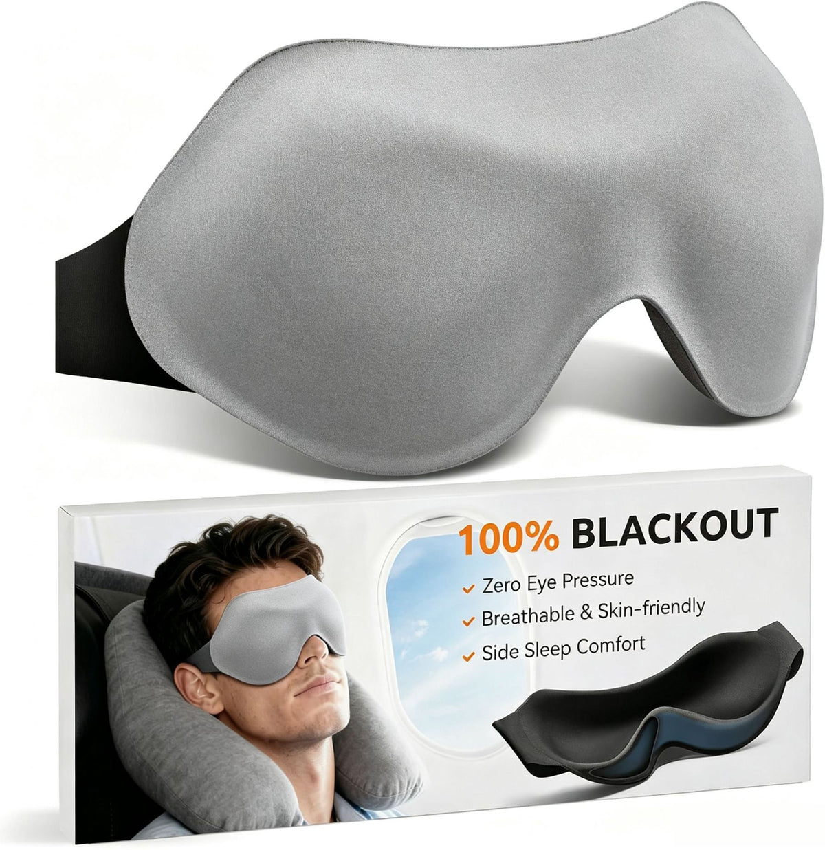 3D Memory Foam Sleep Mask with Breathable Ice Silk — QIUOLA | qiuola.com