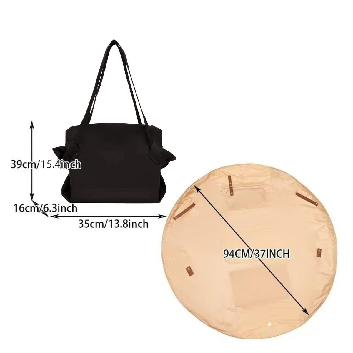 2-in-1 Camping Storage Bag & Fold-Out Picnic Mat
