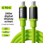 Matcha Green Silicone Charging Cable with Digital Display