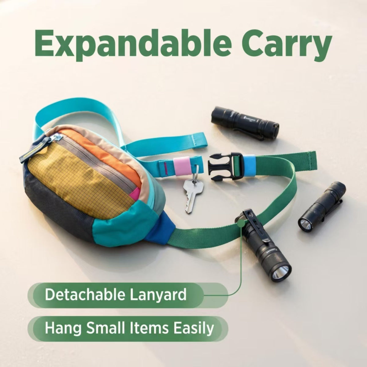 Ultra-Light Nylon Waist Bag & Crossbody Sports Pack