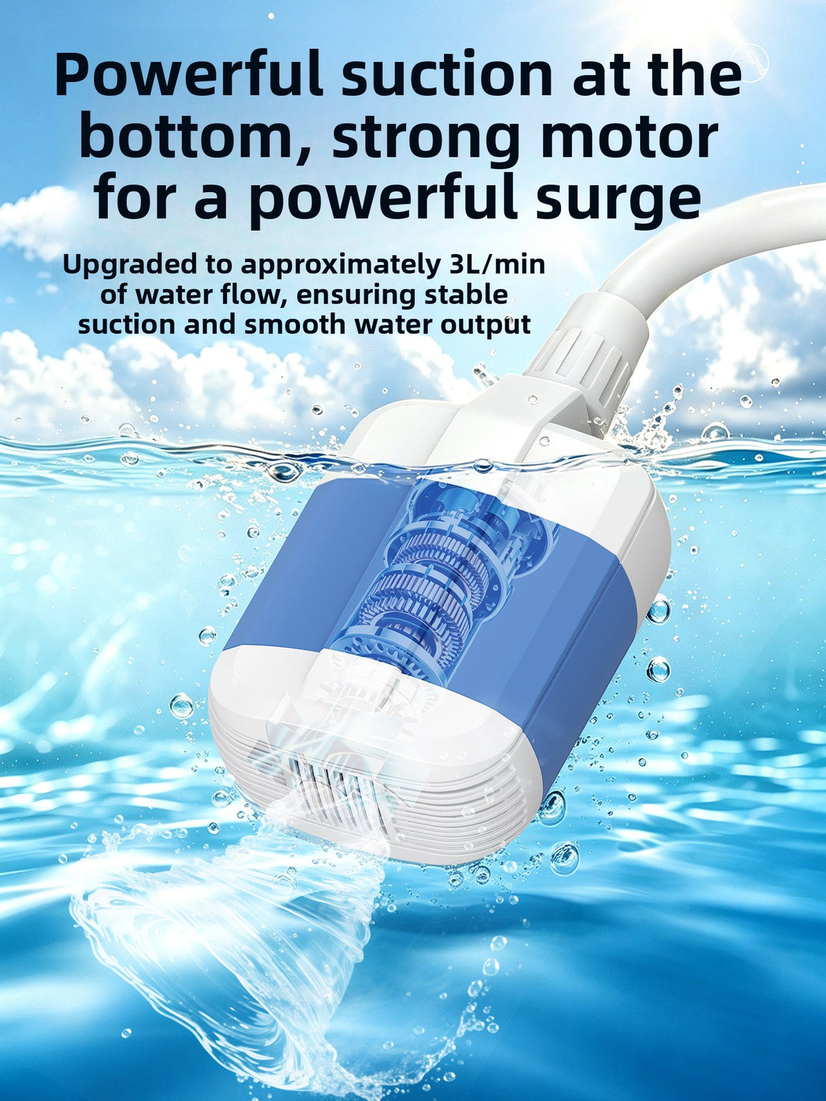Rechargeable Portable Camping Shower with 1.7 m Hose