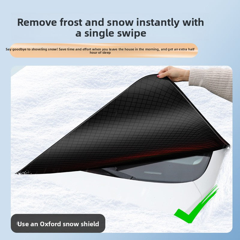 Thickened Magnetic Car Windshield Snow Cover Oxford Sun Shade Protector Half Cover