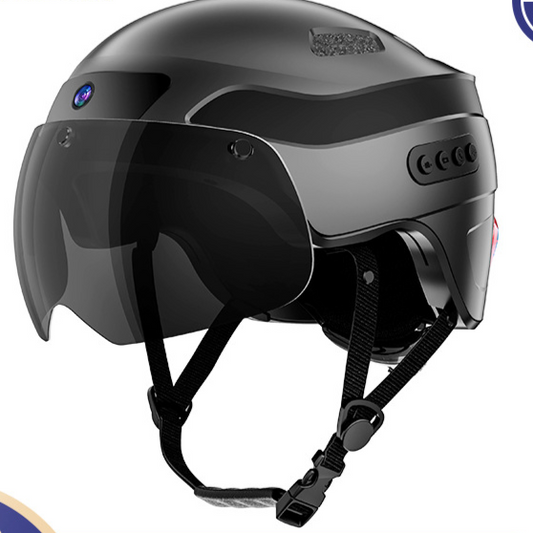 Bluetooth Cycling Helmet with Built-In Camera – Titanium, L