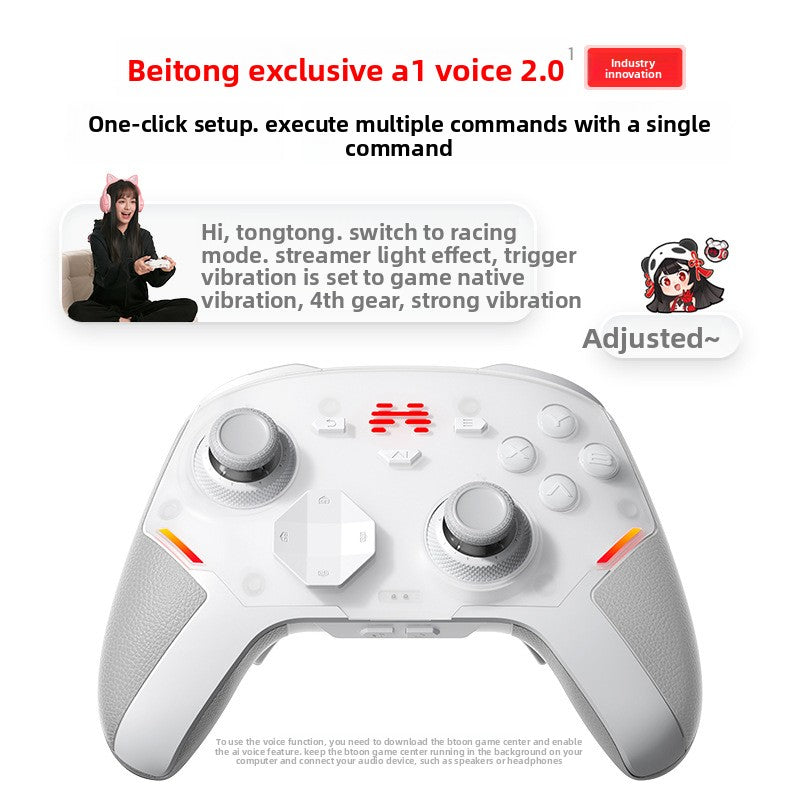 White Wireless Gaming Controller – Bluetooth & 2.4GHz