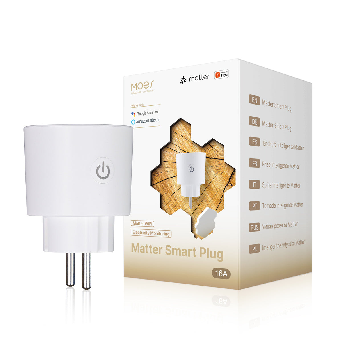Matter WiFi Smart Plug – EU 16A with Power Metering