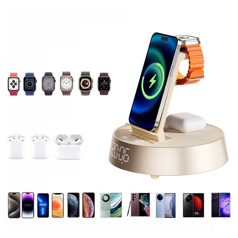 K3 Retro Bluetooth Speaker with Alarm Clock & Night Light