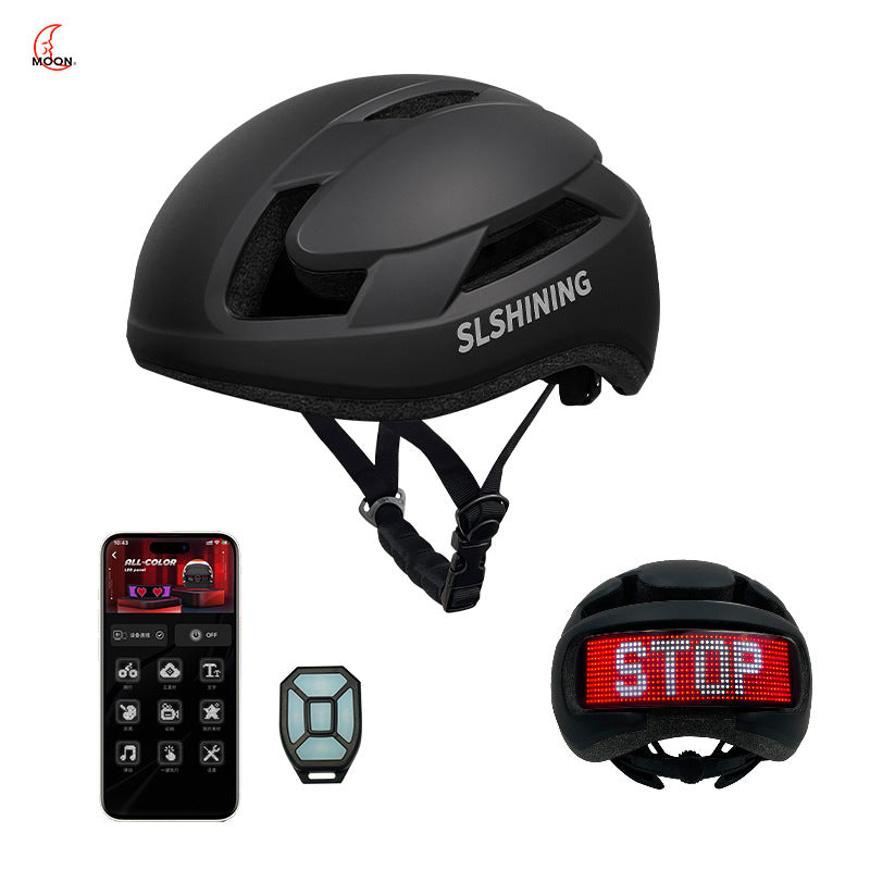 Bluetooth Cycling Helmet with Rear LED Display – Black or White