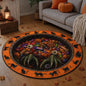 Halloween Round Crystal Velvet Rug Stain Wear Resistant Easy Clean