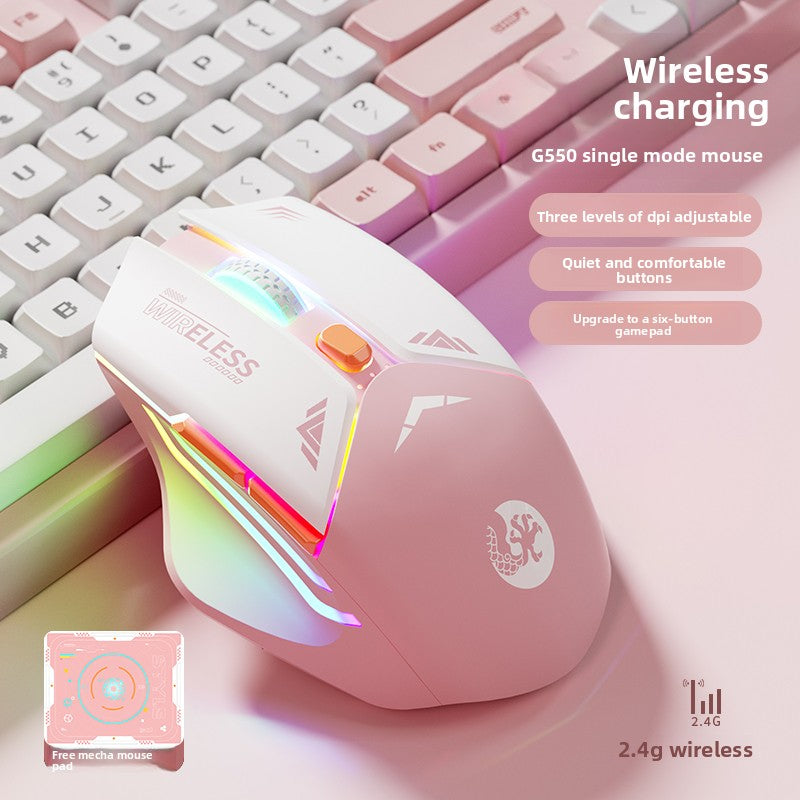 550 Mecha Rechargeable Wireless Gaming Mouse – Quiet Clicks