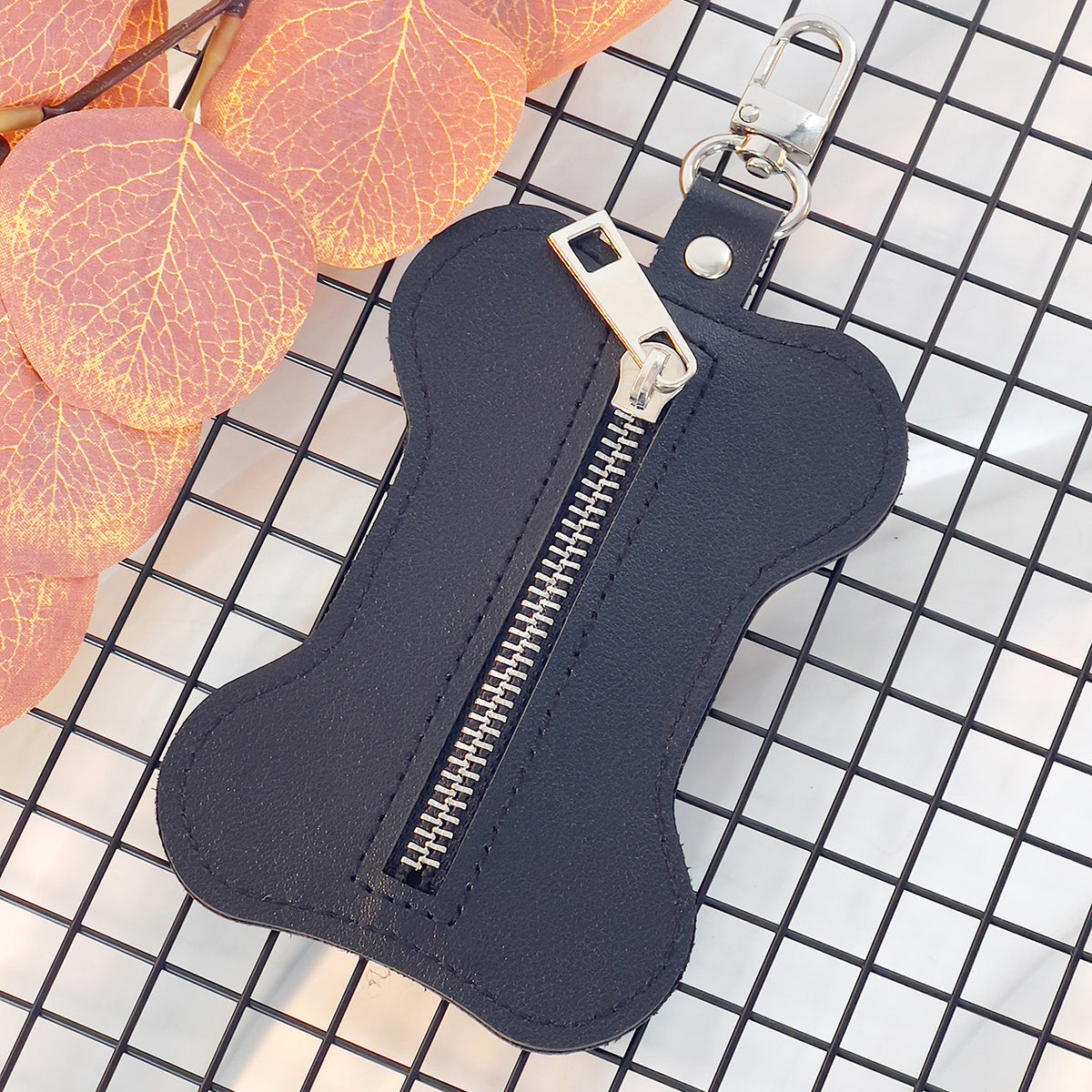 Bone-Shaped Dog Poop Bag Dispenser – PU Leather
