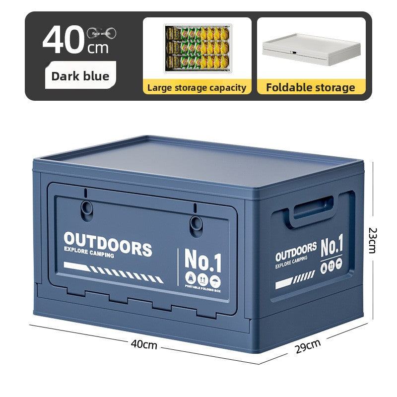 Foldable Side-Opening Camping Storage Box – Optional Wooden Top