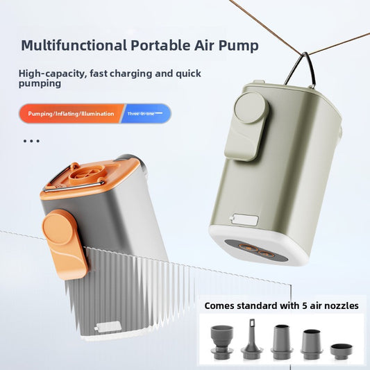 Portable Rechargeable Air Pump with Camping Light
