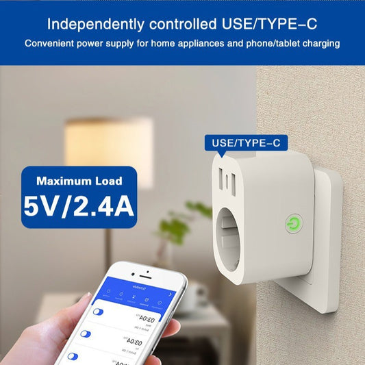 Tuya WiFi Smart Socket with USB & Type-C Ports