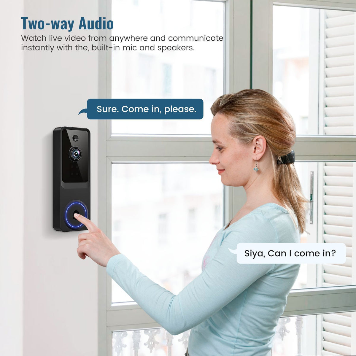 1080p Wi-Fi Video Doorbell with Night Vision & Two-Way Audio