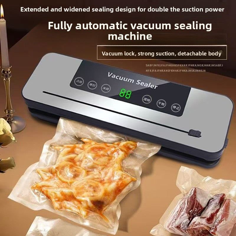 Digital Food Vacuum Sealer with Cutter & Bag Bundle – Silver