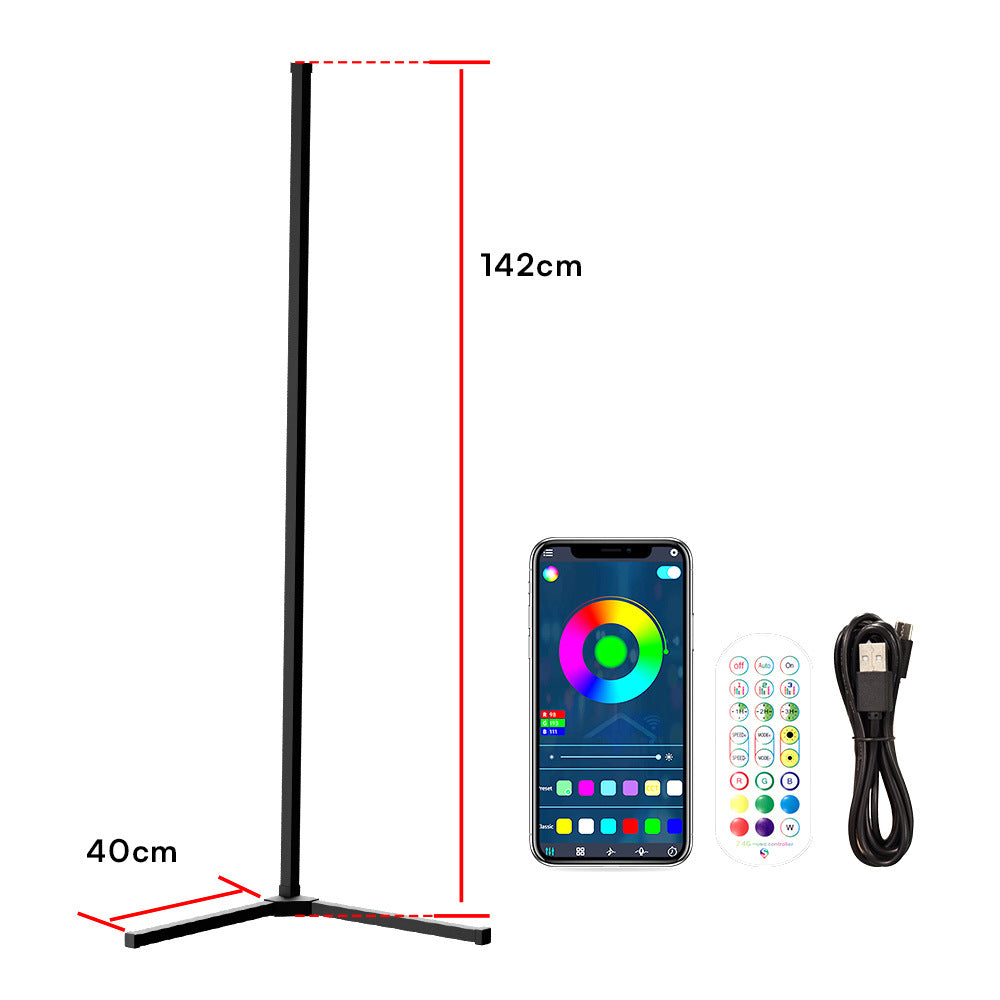 142cm LED Corner Floor Lamp – RGBIC & Smart Control Options