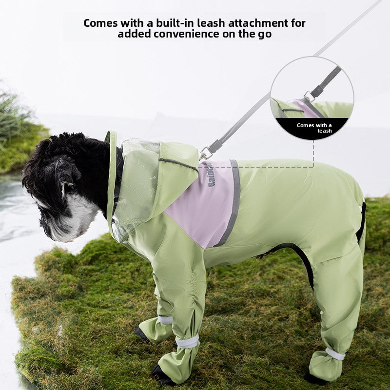 Lightweight Four-Leg Dog Raincoat | XS–XXL
