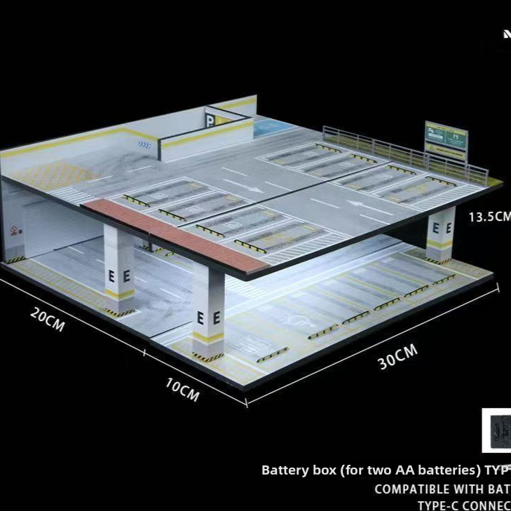 64 Scale Underground Parking Garage Light Version Assembly Model — QIUOLA | qiuola.com