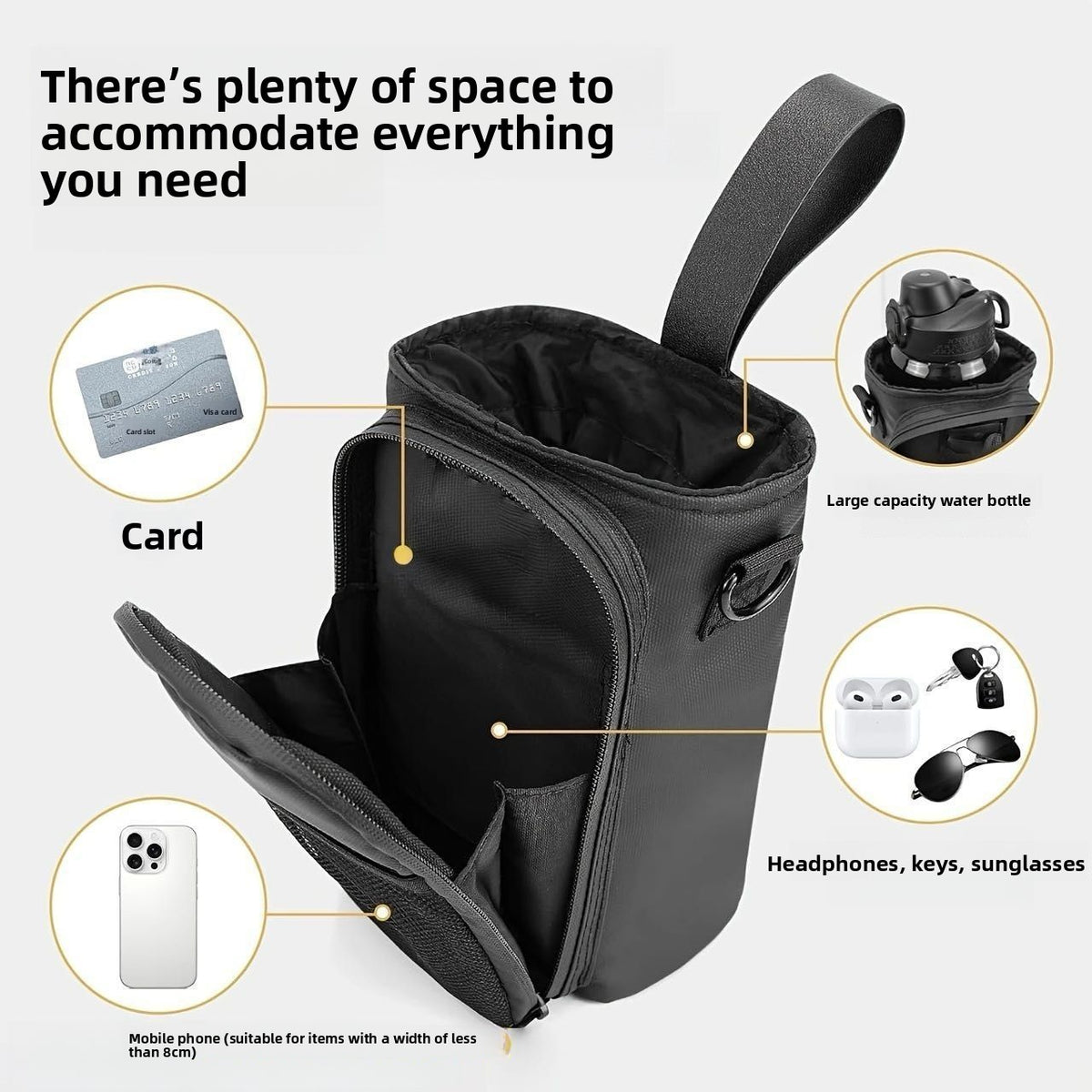 PY-6 Magnetic Gym Bag – Bottle Holder & Phone Pouch