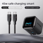 45W USB-C PD Charger with Digital Display – Chinese Plug