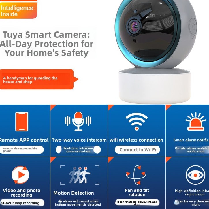 3MP Indoor Wi-Fi Security Camera with Pan, Tilt & Two-Way Audio