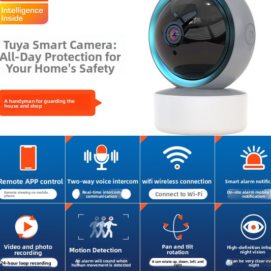 3MP Indoor Wi-Fi Security Camera with Pan, Tilt & Two-Way Audio