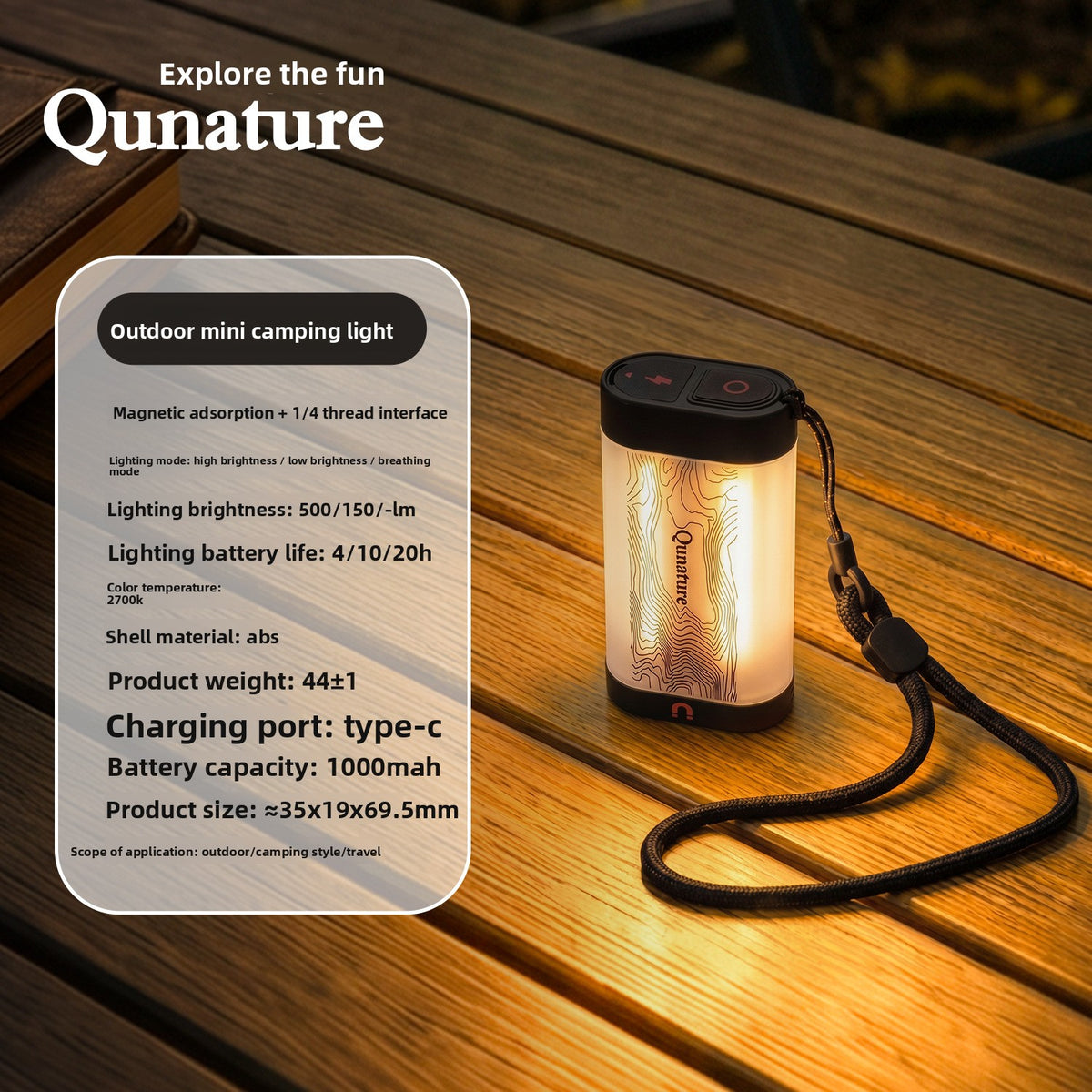 Magnetic Camping Lantern with Adjustable Brightness & Hook