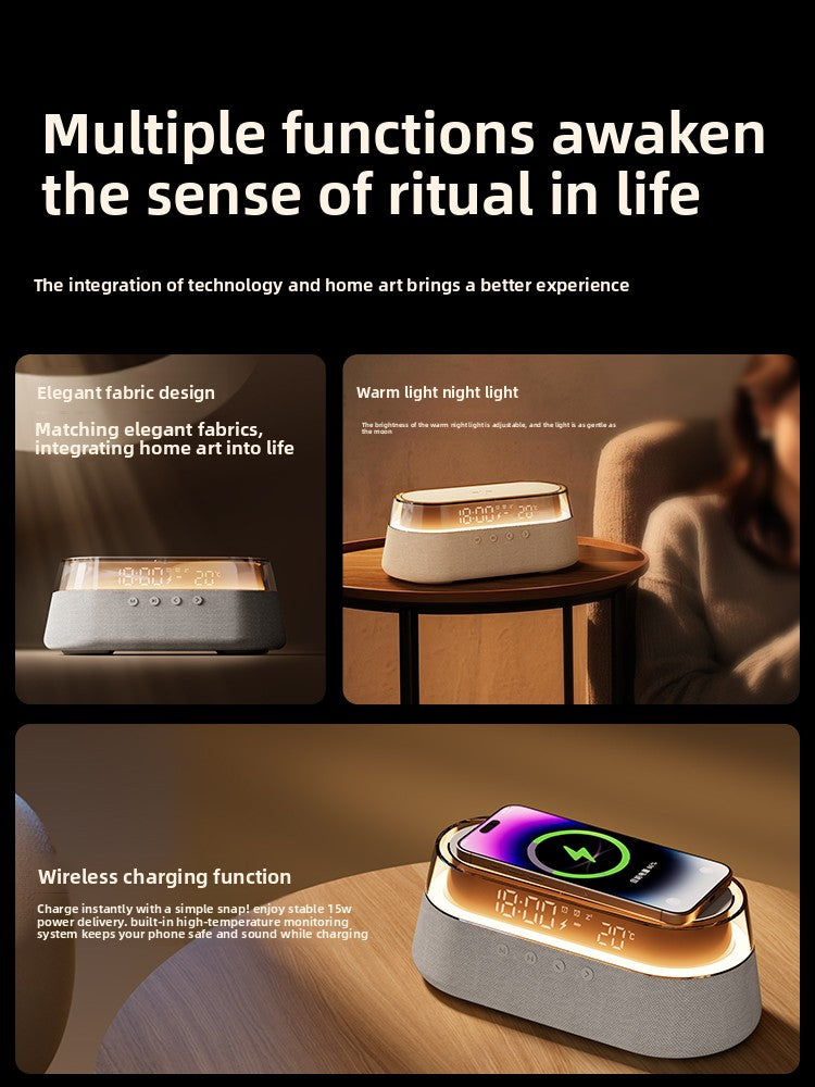 K3 Retro Bluetooth Speaker with Alarm Clock & Night Light