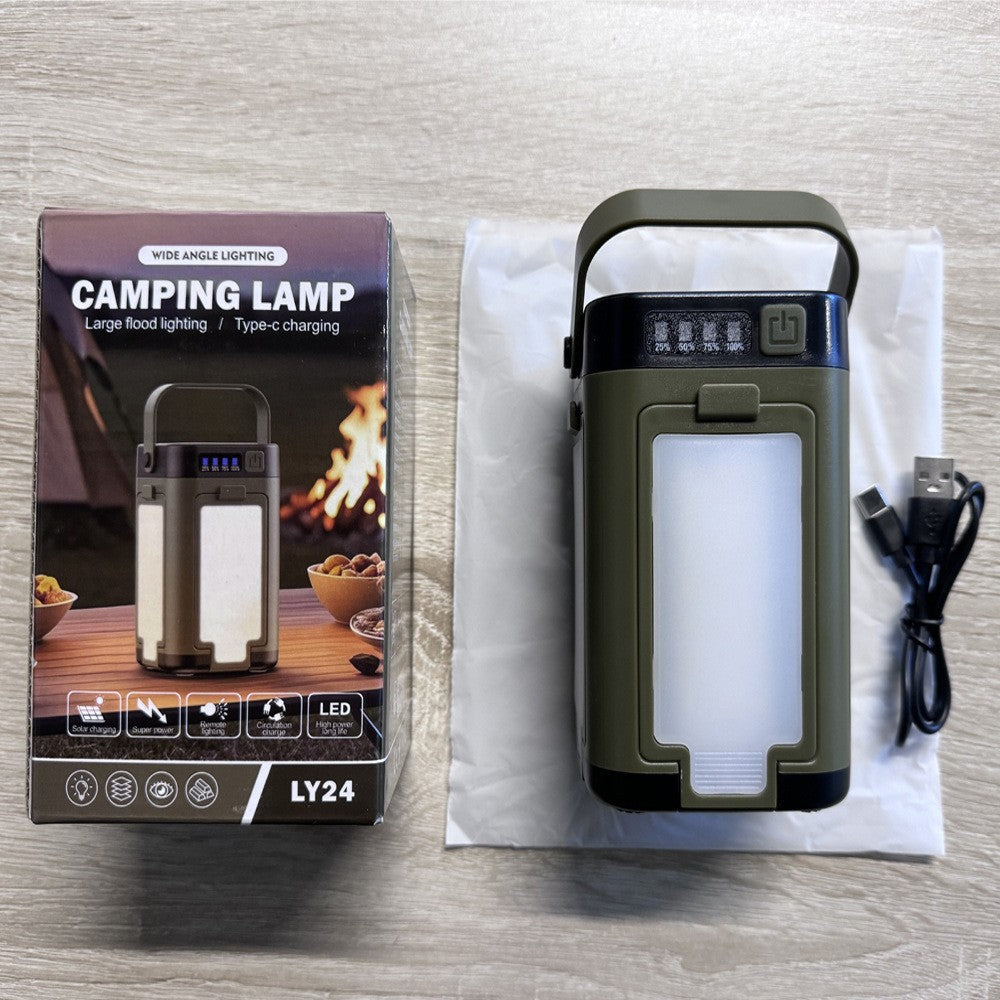 LY24 Solar & USB-C Rechargeable Camping Lantern with Folding Panels