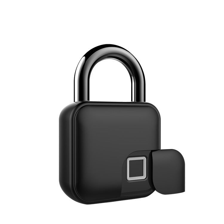Bluetooth Fingerprint Padlock with Backup Key – Black
