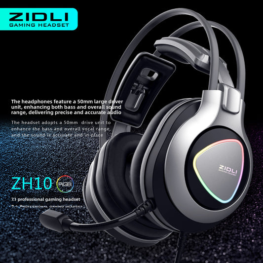ZIDLI ZH10 Wired USB RGB Gaming Headset with Microphone
