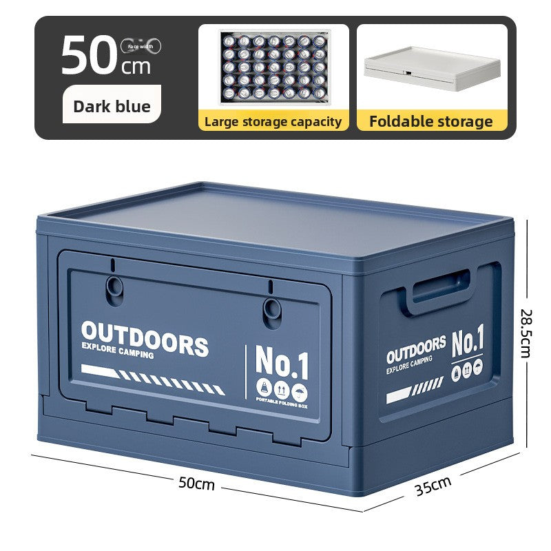 Foldable Side-Opening Camping Storage Box – Optional Wooden Top