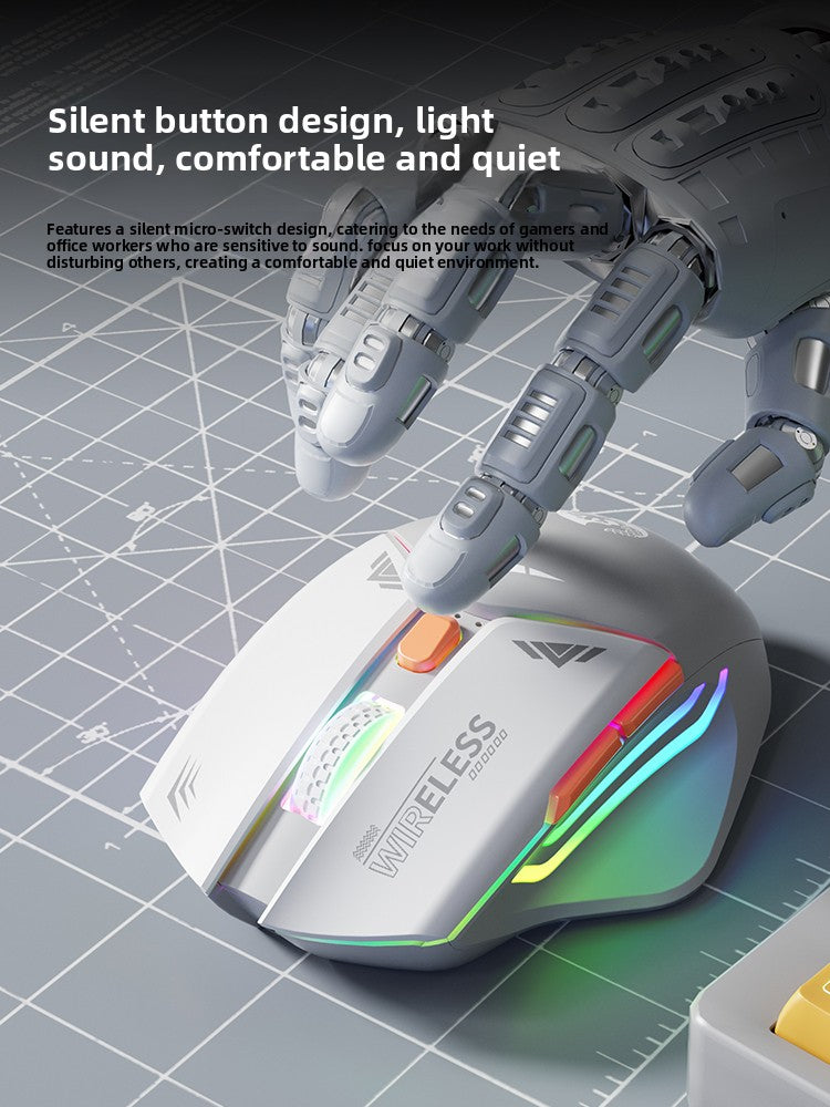 550 Mecha Rechargeable Wireless Gaming Mouse – Quiet Clicks