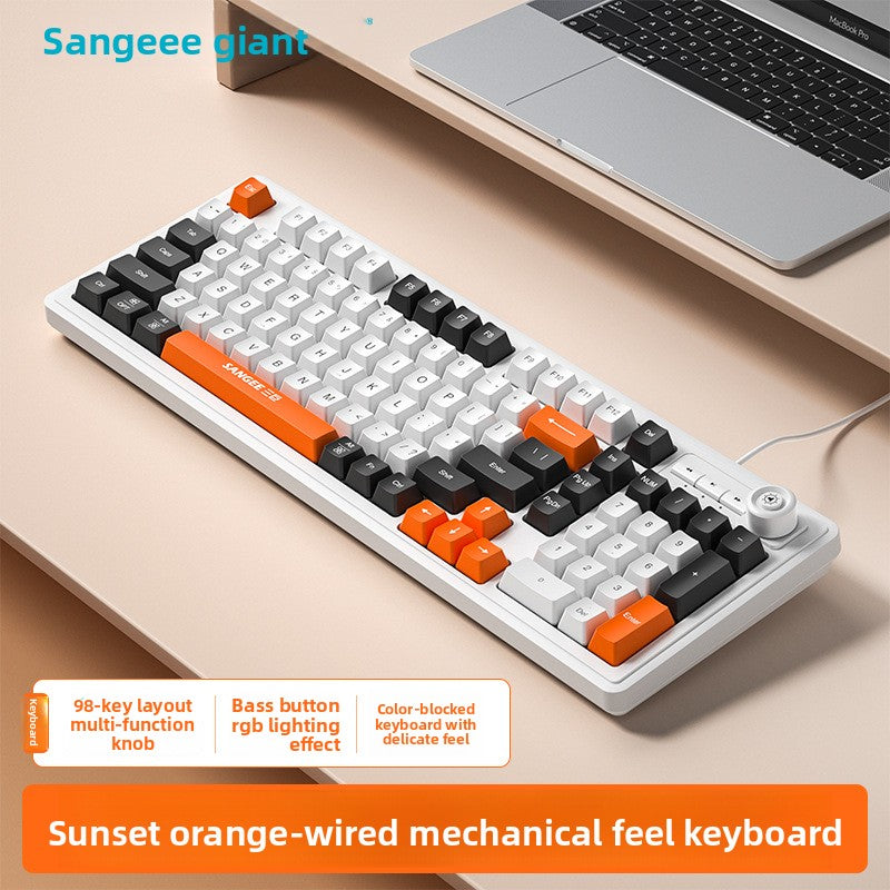 Sangee K18 Wired Backlit Keyboard with Volume Knob