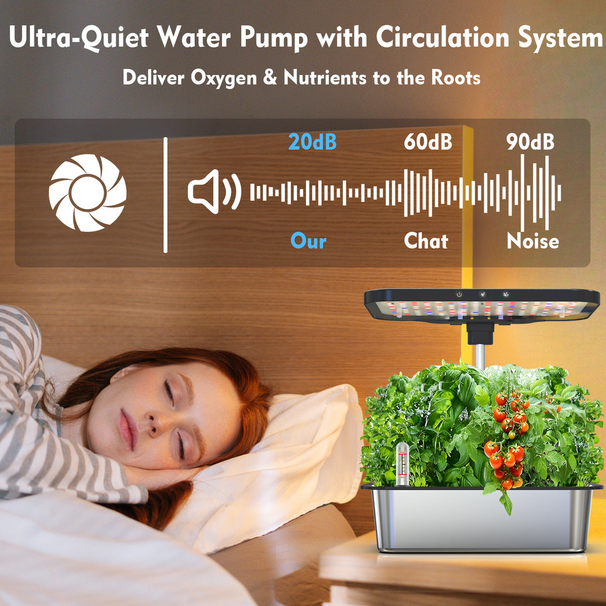 15-Pod Indoor Hydroponic Growing System with 24W LED Light