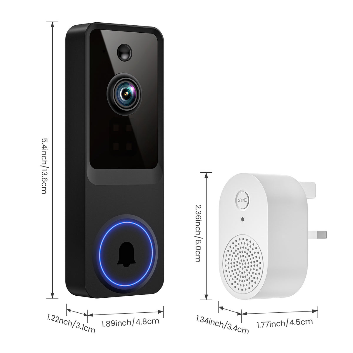 1080p Wi-Fi Video Doorbell with Night Vision & Two-Way Audio