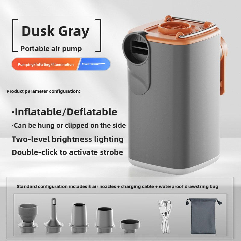 Portable Rechargeable Air Pump with Camping Light