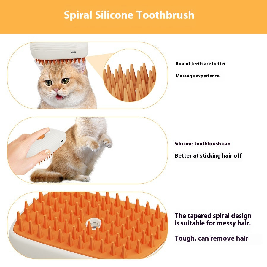 Steam Paw Cat Grooming Brush | 3-in-1 Steam Comb