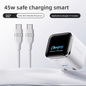45W USB-C PD Charger with Digital Display – Chinese Plug