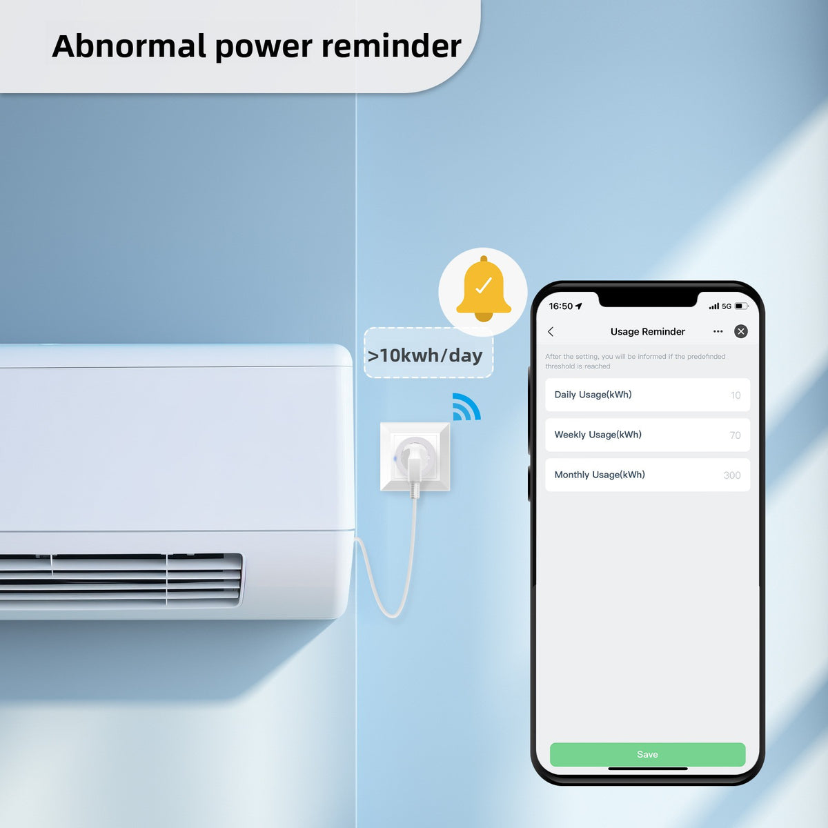 Matter WiFi Smart Plug – EU 16A with Power Metering