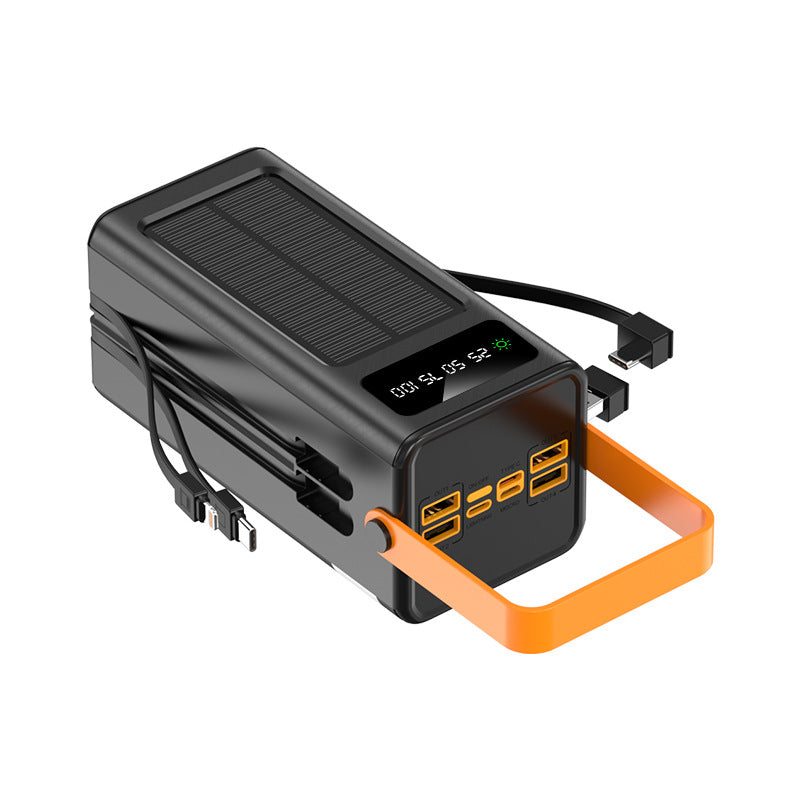 Solar Power Bank with Built-in Cable & Camping Light