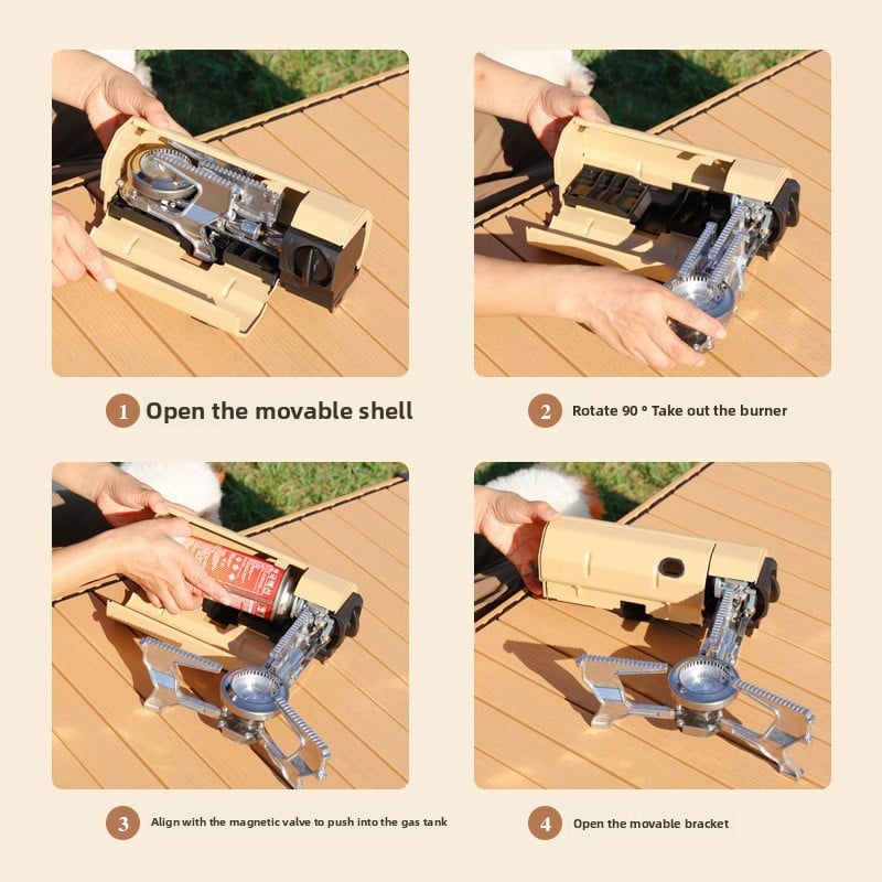 Portable Butane Camping Stove with Built-in Ignition